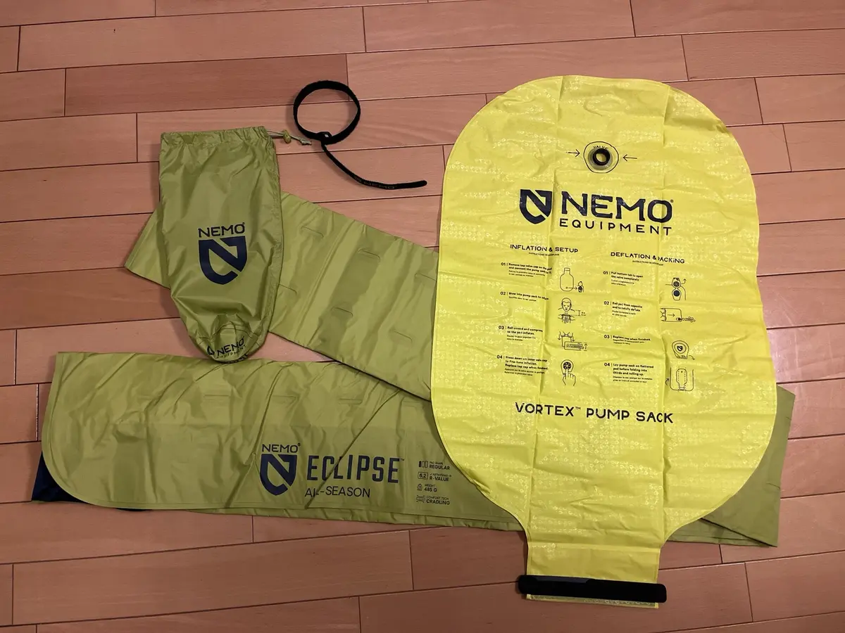 NEMO エクリプス オールシーズン本体とポンプサック、収納袋、ストラップ
